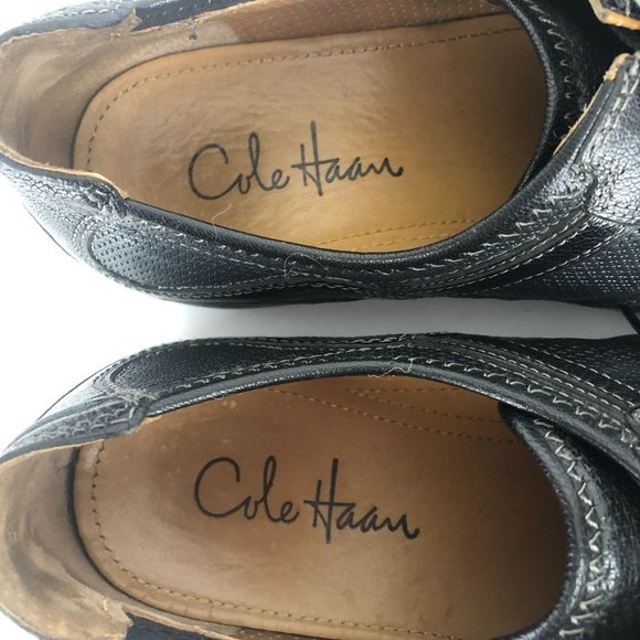 *SOLD* Cole Haan Black Lace-Up Oxford Driver Shoes Sz 10* - Picture 9 of 10